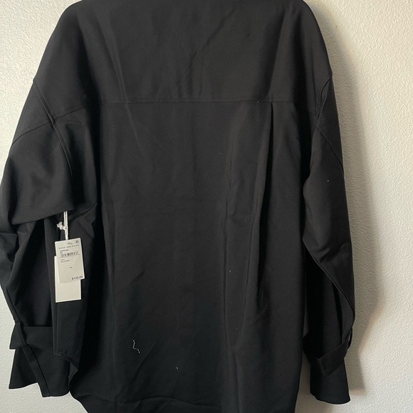 Good American The Good Shirt Long Sleeve Point Collar Black Women's Sz L/XL - Picture 4 of 8